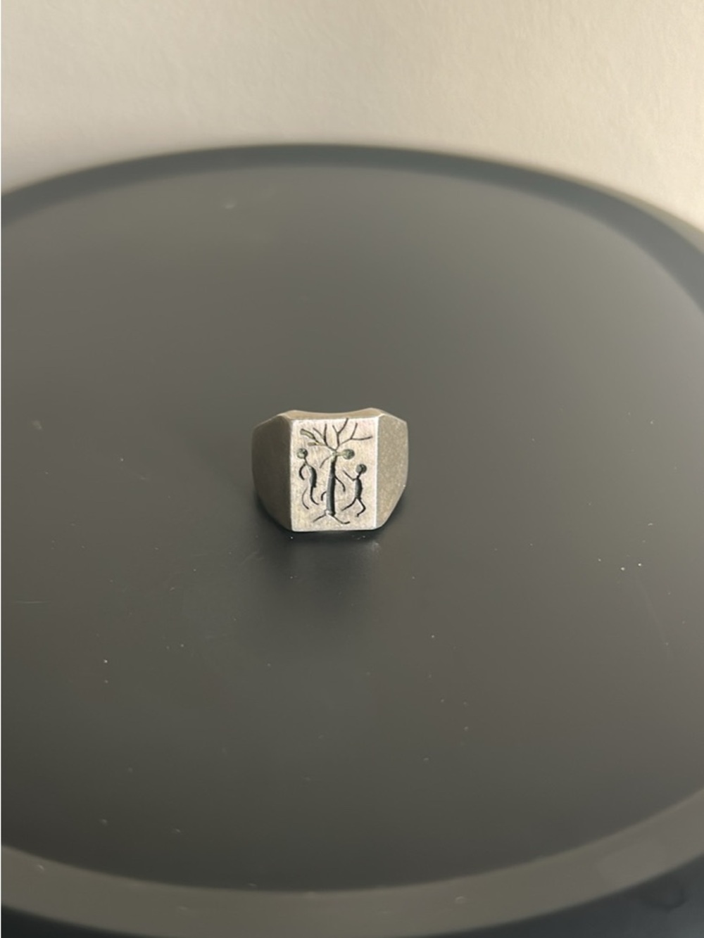 Vintage Garden of Eden, Adam and Eve signet ring from Mexico